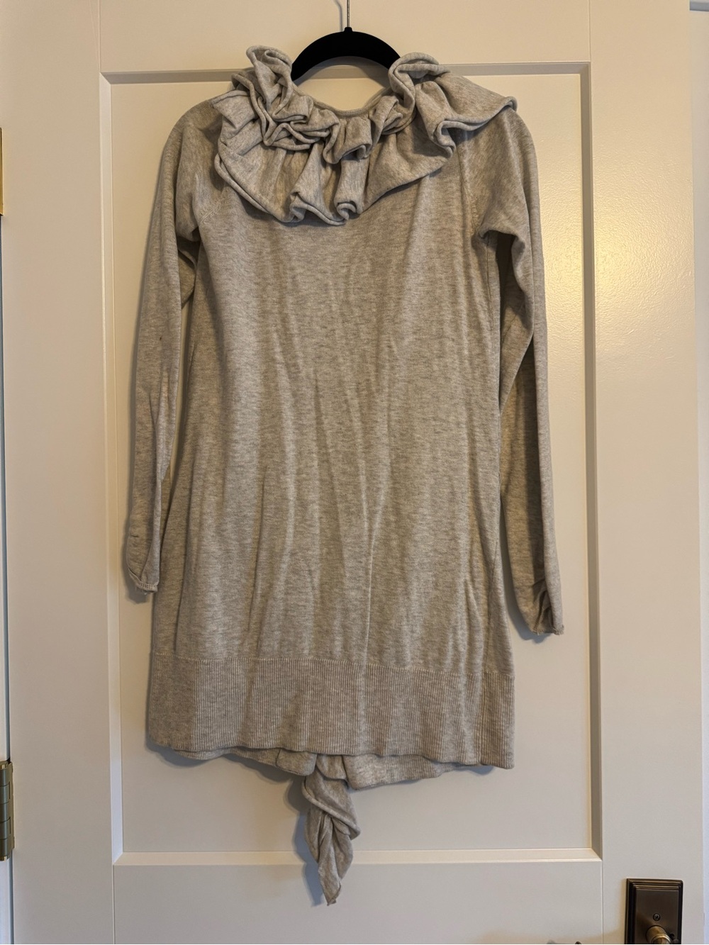 Anthropologie | Moth GREY Ruffled Cardigan, XS - Picture 3 of 5